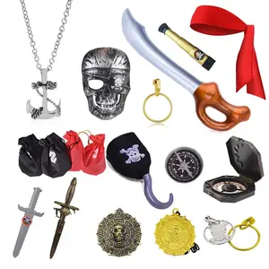 Pirate Party Accessories Cosplay Pirate Accessories Skull Eye Mask Gun Kerchief Halloween Tri Corner Pirate Hat