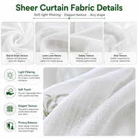 Voilages modernes blancs en mélange de coton toutes saisons, à œillets, pour fenêtres, unis, filtrant la lumière, pour chambre et salon