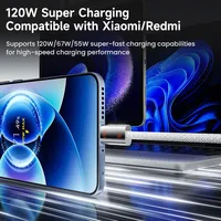 Cable Trenzado USB Tipo-C de Carga Rápida Turbo de Alta Velocidad Toocki de 100W con Conductor de Aleación de Zinc para Mi 15 Pro/Redmi/OPPO/Vivo