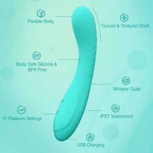 Mạnh mẽ G tại chỗ Vibrator-thâm nhập sâu 10 Tần số không thấm nước USB có thể sạc lại đầy đủ Silicone mềm dildo - Product Image 2