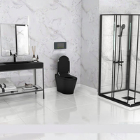 Toilette intelligente Echo Honajo, noir mat, allongée, ouverture/fermeture/flush automatiques, siège chauffant, commandes vocales, contrôle Wifi inclus