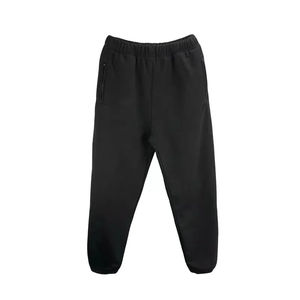 Pantalones de chándal de pierna ancha de algodón de primera calidad, pantalones largos curvos de estilo callejero con logotipo personalizable, correas bordadas con gráficos apilados - Product Image 6