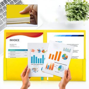 Dossiers en plastique personnalisés en gros, en PP durable, format A4, avec double pochette, options multicolores - Product Image 3