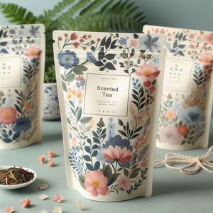 Custom Printed Recyclable Matte Flower Tea Treats Plastic <b>Bag</b> Stand up Zipper Pouch Mylarbag Tea Packaging Mylar Doypack <b>Bag</b> - Product Image 3