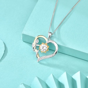 GP134สร้อยคอหัวใจดอกทานตะวันที่สง่างามจี้เงินสเตอร์ลิงคุณเป็นเครื่องประดับครบรอบแสงแดดของฉันสำหรับแฟนภรรยาผู้หญิง - Product Image 4