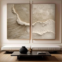 Diptyque abstrait texturé effet terreux, peinture acrylique, toile luxueuse, décoration moderne, art mural fait main