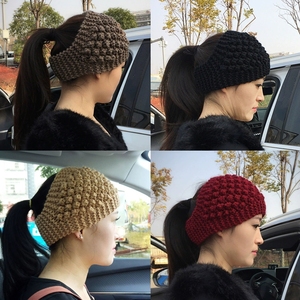 Tricoté Laine Large Bandes De Cheveux Bandes De Cheveux De Protection Des Oreilles Chaudes Pour Femmes Gris Cheveux Dissimulation Turban Couvre-chef - Product Image 2