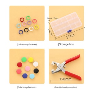 100/200 Set 10 <strong>Color</strong> Metal Sewing <strong>Buttons</strong> Hollow/<strong>Solid</strong> Prong Press Studs Snap Fasteners for Installing Clothes Bags Plier Tool - Product Image 4