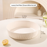 Plateau de service de luxe en plastique transparent rayé avec bordure dorée, durable, de qualité alimentaire, sans BPA, avec couvercle, pour mariage, fruits, bonbons, en-cas