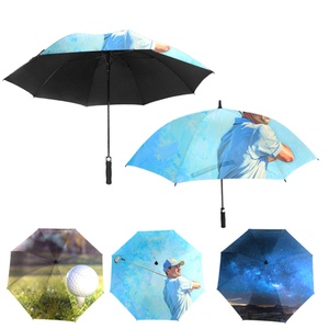 Promotional Full Print UV Protect Straight Pongee Golf <b>Umbrellas</b> Logo Custom Semi-Automatic Opening 130cm Large Wholesale Rain - Product Image 5