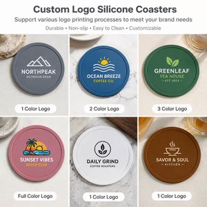 Sous-verres en silicone ronds personnalisés avec logo pour la promotion, cadeaux d'entreprise pour restaurants, sous-verres souples en PVC pour boissons - Product Image 4