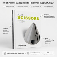 Impresión de Catálogos de Productos con Tapa Dura Personalizada, Papel de Arte, Índice con Pestañas, Cubierta Neón, Impresión Offset a Todo Color, Formato Cuadrado