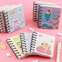 Cuaderno de Bolsillo Mini con Espiral, con Temática de Animales de Dibujos Animados, para Estudiantes, 60 Hojas