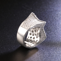 Bague style hip-hop en argent 925 plaqué or 18 carats, sertie de moissanite VVS avec certificat GRA, taille brillant ronde, motif étoile glacée, en promotion