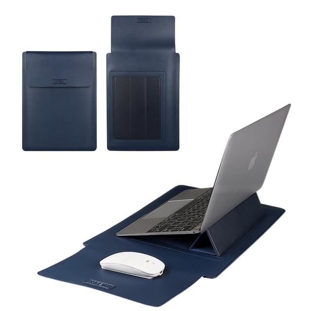 Waterproof PU Leather Laptop Sleeve Case with Large Capacity and Shockproof Protection for MacBook 13.3/14.1/15.4/16 Inches