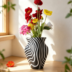 Vase en papier pliable à motif ethnique vintage, vase à fleurs imperméable pour la décoration de table de mariage ou de fête - Product Image 5