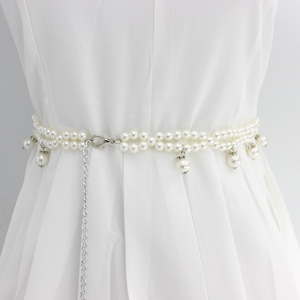 Chaîne de taille réglable en métal décorée de perles, ceinture de mariage pour mariée, chaîne de pull pour demoiselles d'honneur, bijoux de mode, cadeaux, accessoire - Product Image 5