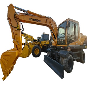 150W-9S <b>Tire</b> Excavator Hyundai Used Earth Moving <b>Machine</b> 2018 Model Engine Gear Motor 0.98m Bucket Capacity Construction - Product Image 1