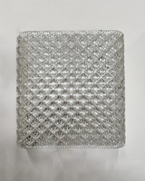 Lampe murale ou de plafond en verre cristal à texture vintage