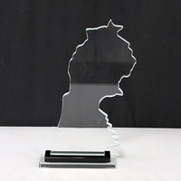 Trofeo de Cristal con Mapa de África, Impresión UV, Corte por Agua, Cristal, Trofeos de Cristal MH-N730
