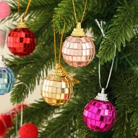 Décorations de scène pour fête de Noël, boules disco, décorations pour arbre de Noël, accessoires miroir pour améliorer l'ambiance.