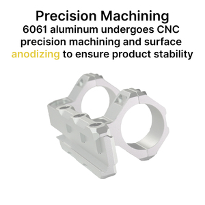 Montura Cantilever BANGBANG para Mira Telescópica, Tubo de 20mm, Altura Central de 1.5" (Espaciado de 60mm, Plateado) para Deportes al Aire Libre - Product Image 4