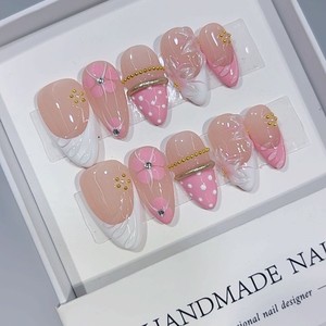 <span class=keywords><strong>Uñas</strong></span> Postizas de Lujo con Lazo y <span class=keywords><strong>Pegamento</strong></span>, <span class=keywords><strong>Uñas</strong></span> Postizas de Cobertura Completa, Diseño Personalizado Disponible - Product Image 2