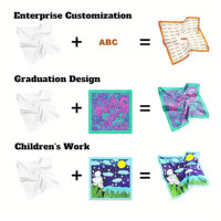 Foulards de Tête en Soie Synthétique de Luxe Carrés 90*90 pour Femmes, Motif Imprimé Numérique Personnalisé, Vente en Gros