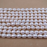 Perles de riz naturelles d'eau douce de 8-9 mm, forte luminosité, légère imperfection, forme goutte d'eau, matériau semi-fini pour création artisanale DIY