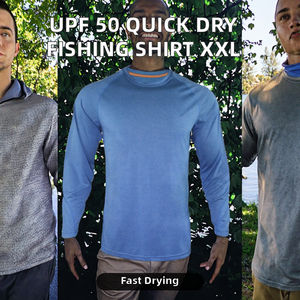 Camisa de Pesca de Manga Larga de Poliéster de Secado Rápido con Protección Solar UV, Ropa Deportiva Impermeable para Adultos, UPF 50+, Talla Grande - Product Image 2