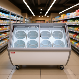 Vitrine à glaces commerciale Vevor, 13,1 pieds cubes, blanche, congélateur mobile avec roulettes verrouillables et éclairage LED - Product Image 2