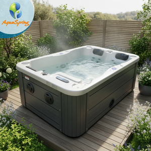 Jacuzzi de Alta Calidad para 3 Personas, Bañera de Hidromasaje de Esquina para Exteriores, Bañera de Hidromasaje de Acrílico Aristech, Bañera de Hidromasaje Independiente - Product Image 1