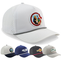 Casquette 5 panneaux unisexe imperméable perforée au laser avec logo personnalisé et cordon frontal pour activités de plein air et surf – Fournisseur d'usine HN10