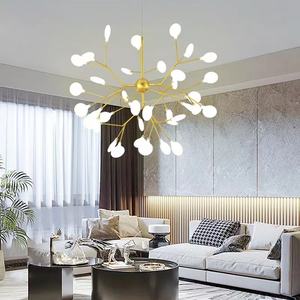 Moderne Boom Gouden Tak Led Nieuwe Bloem Kroonluchter Nordic Luxe Vuurvlieg Licht Armatuur Designer Plafond Verlichting Voor Woonkamer - Product Image 4
