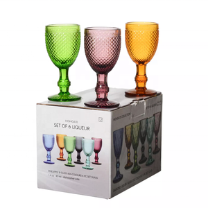 Copas de <span class=keywords><strong>Vino</strong></span> Vintage de Cristal con Relieve de Diamantes, Tipo Flauta, 8oz/11oz, Opciones Multicolor, Logotipo Personalizado para <span class=keywords><strong>el</strong></span> Hogar - Product Image 6