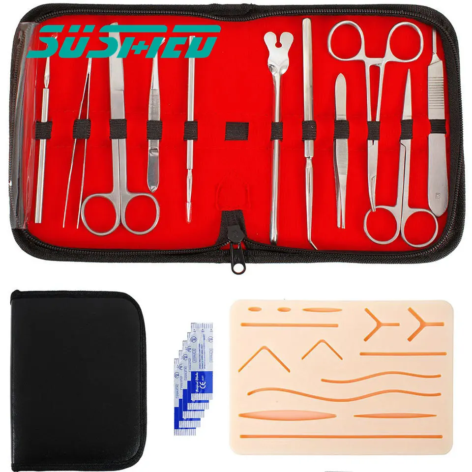 Kit de treinamento de sutura cirúrgico, 3 camadas, prática de sutura, modelo