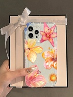 Coque de téléphone en TPU motif floral Lys style vacances pour iPhone 17 Air 16 15 14 Pro Max – Personnalisable