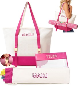 Bolsa de Almacenamiento Personalizada Bordada <span class=keywords><strong>para</strong></span> Mahjong, Bolsa de Lona <span class=keywords><strong>para</strong></span> Tapete de Mahjong, Juego de 3 Bolsas <span class=keywords><strong>para</strong></span> Guardar Fichas de Mahjong Americano - Product Image 1