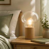 Abat-jour en verre soufflé à la main en forme de champignon, facile à nettoyer, globe de remplacement pour lampe de table à domicile