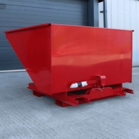 Bac à déchets industriel résistant à la rouille - Bac auto-vidant à commande par chariot élévateur pour les déchets de construction/la collecte des copeaux d'usine