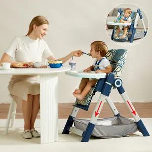 OEM热销便携式塑料儿童儿童婴儿食品带轮子的高餐椅