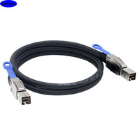 Nouveau câble HD Mini SAS 3.0 SFF-8644 vers HD Mini SAS SFF-8644, 1 mètre/2 m, SAS externe avec blindage tressé, gaine en PVC pour ordinateur