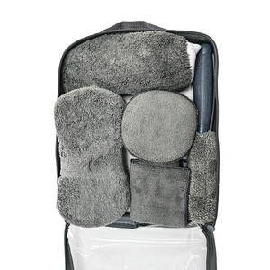 Juego de cepillos de limpieza para coche, 9 piezas, kit de microfibra para interior, vidrio, llantas, con paño de limpieza - Product Image 1