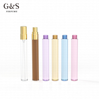 Flacon de parfum cylindrique en verre de 3 ml, 5 ml, 10 ml avec marquage à chaud et pulvérisateur à pompe, flacons cosmétiques de luxe