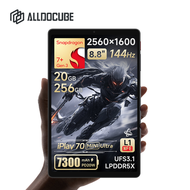 ALLDOCUBE IPlay 70 Mini Ultra Tablet 8.8" Capacitive 12GB+256G Android 14 7300mAh AI Tablet 7+Gen3 Dual Speaker WidevineL1 WiFi6