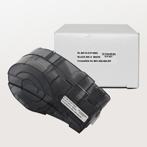 Ruban d'étiquettes en vinyle noir sur rouge compatible MC-1500-595 tous les temps avec jeu de puces pour imprimante d'étiquettes <span class=keywords><strong>Brady</strong></span> BMP51 - Product Image 6