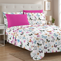 56 Tasarım 6 Parça Modern Moda Çarşaf Seti Çiçek Baskılı Mikrofiber Otel Kalitesi Düz Çarşaflar Derin Cepli King Size 200TC