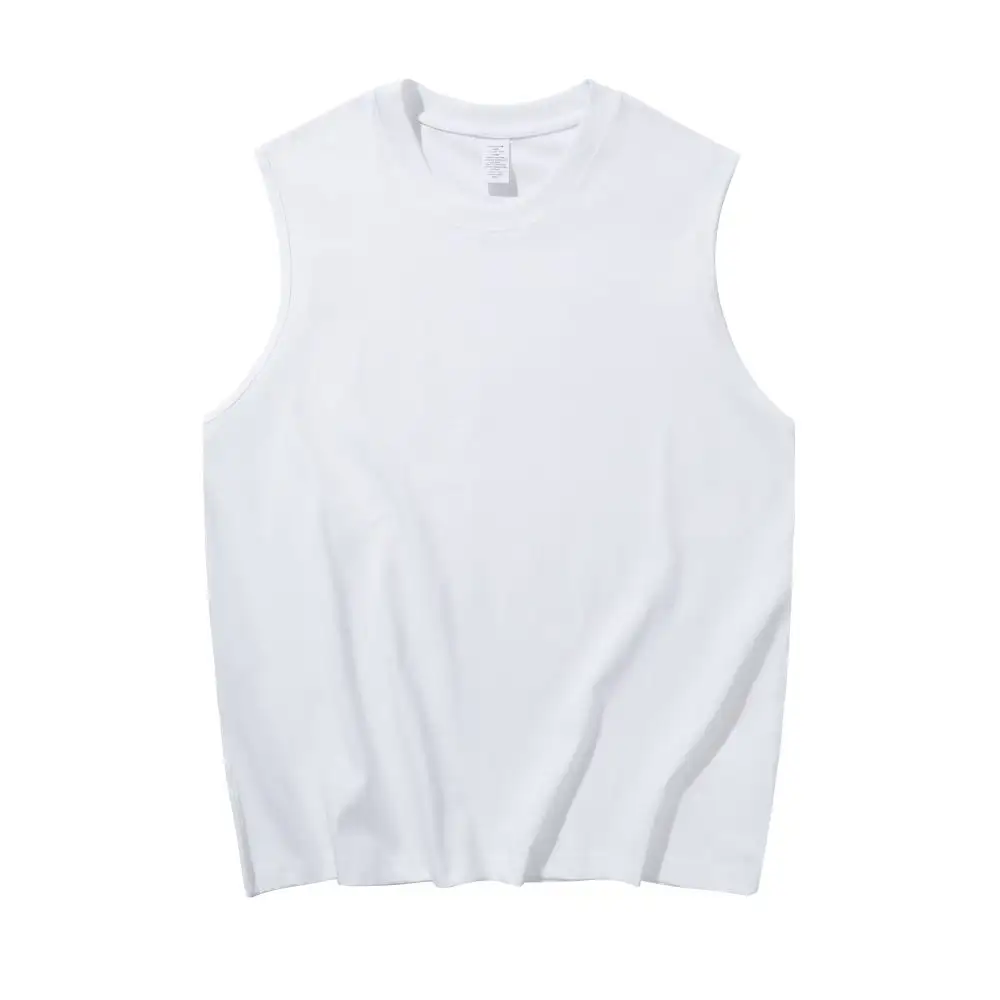 Camiseta sem mangas de algodão com logotipo personalizado para homens, regata casual fitness e colete esportivo unissex, regata solta