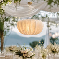 Lampe suspendue en tissu plissé en forme de citrouille pour cérémonie de mariage, fête d'automne, décoration de la maison