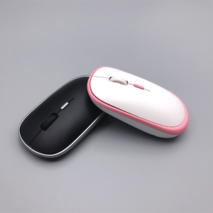 Souris d'ordinateur optique silencieuse et fine à roue de défilement en caoutchouc, mini souris sans fil USB 2.4G à bouton 4D, cadeau très vendu - Product Image 1